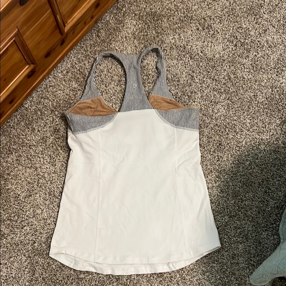 Lululemon Athletica White and Gray Sleeveless Tank Top - Picture 5 of 5